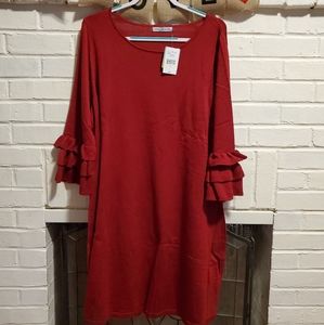 Danny and Nicole 3/4 sleeve midi sweater dress